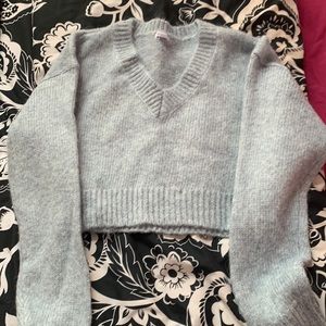 Cute light blue V-neck sweater